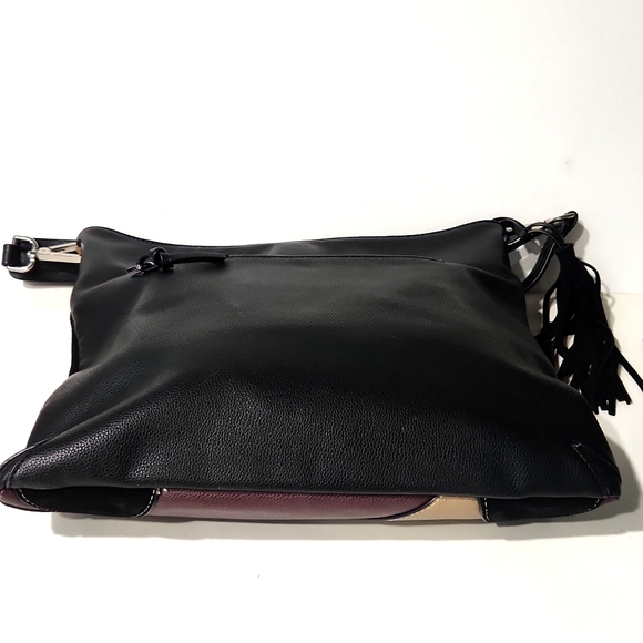 Sondra Roberts Patchwork Large Leather Shoulder Bag Satchel Tote EUC! - Picture 12 of 13